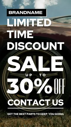 Trendy fast-cut style auto parts ad template