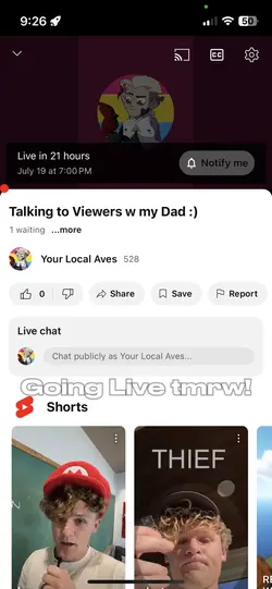Going Live Tmrw