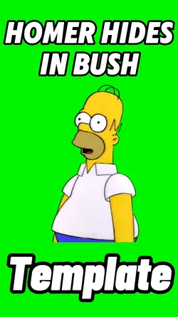 Homer Hides In Bush 