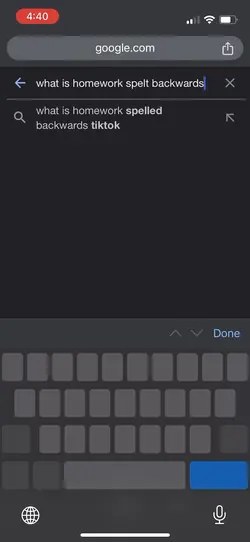 Homework backwards