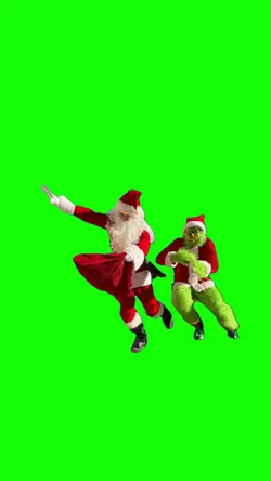 Grinch,santa corren