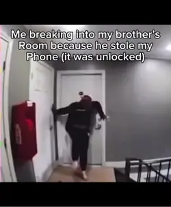 Breaking door meme.