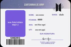 Carteirinha de ARMY💜