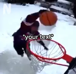 Dunking basketball 