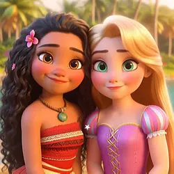 Moana e Rapunzel 