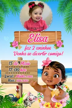 Convite Moana/Foto