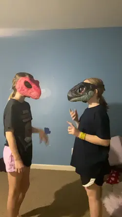 happy Dino handshake
