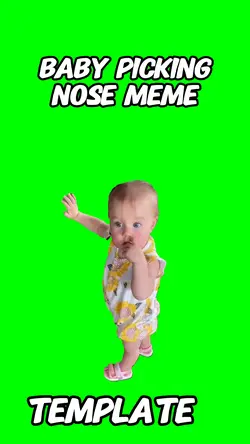 Baby picking nose 