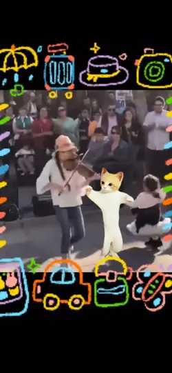 Cat steals the show!