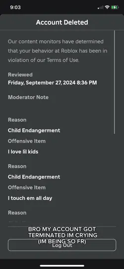 I GOT TERMINATED 😭
