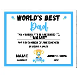 Certificate for dad