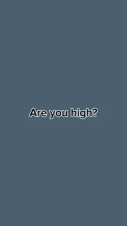 Are you high?