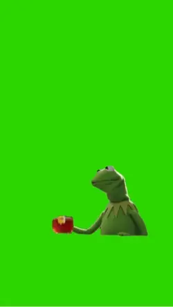 Kermit sipping tea