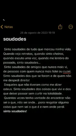 Saudades...