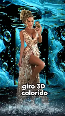 giro 3D colorido 