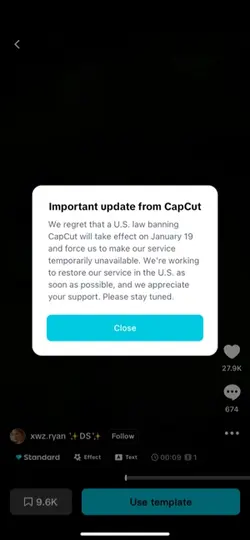 CapCut ban