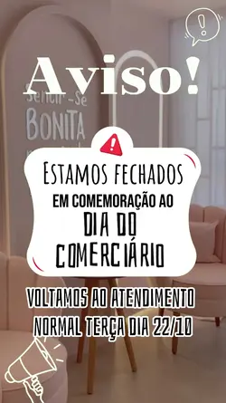 Aviso loja fechada