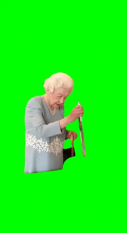 Queen cutting cake