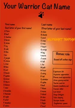 Warrior cat name!