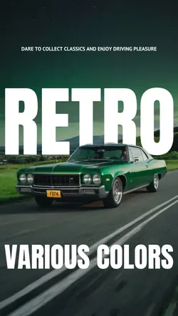 Colorful retro color car automobile industry used car sales service
