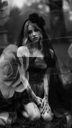 Black and white rose