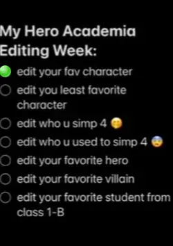 MHA edit week