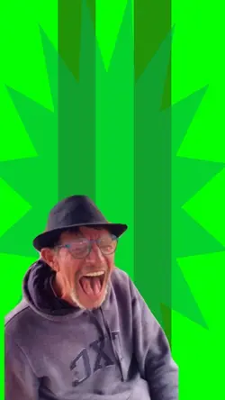 Homeless man laughin