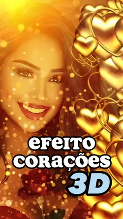 Efeito corações 3D 
