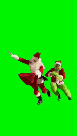 Grinch chasing Santa