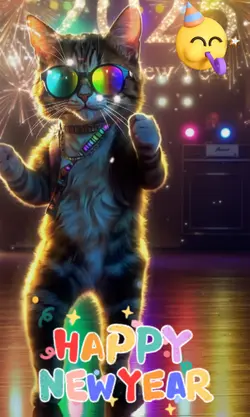 New Year's Party Cat