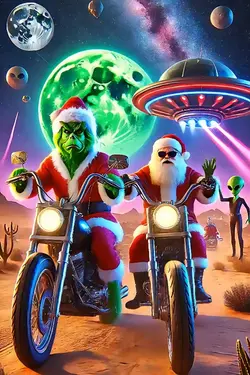 Grinch and santa