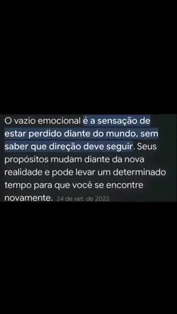 Vazio emocional..