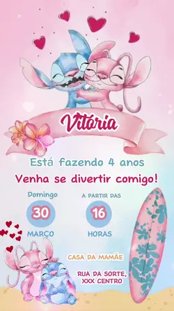 Convite Lilo & Stitc