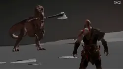 Kratos vs T-Rex