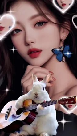Rabbit play guitar
