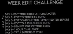 week edit challenge