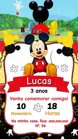 Convite Mickey Mouse
