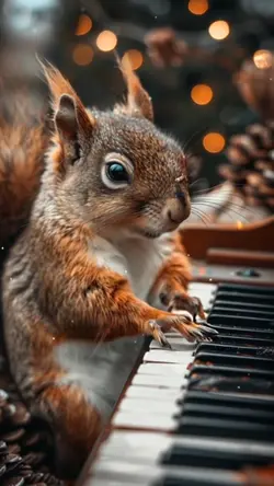 squirrel play piano 
