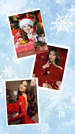 Snowy photo collage 