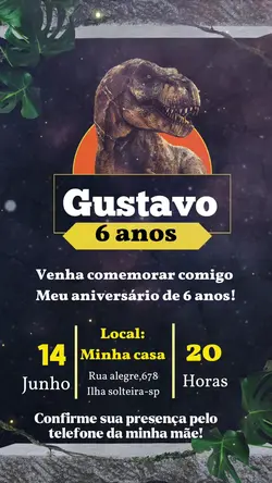 Convite Dinossauro
