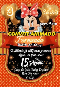 Convite Minnie Mouse