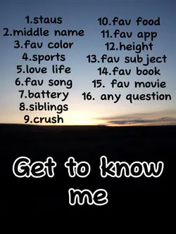 Get to know me|