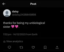 unbiological sis ❤️‍🩹 