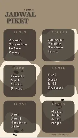 Ver Jadwal Piket 