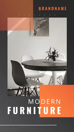 Black Orange Furniture Exhibition Display With Commercial Style