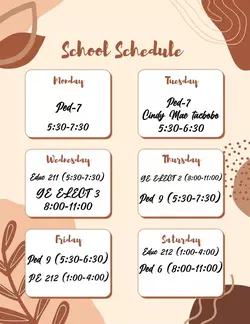 school schedule 