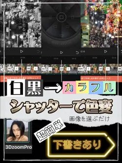【超簡単】白黒カラーに色変 3DzoomPro使用