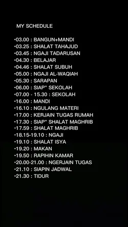 my schedule 