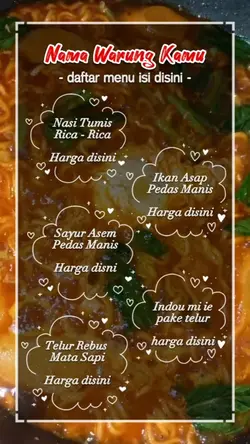 menu masakan warung