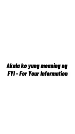 FYI means